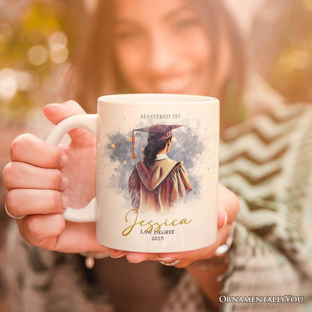 Female Graduation Personalized Mug, Student Custom Gift with Name