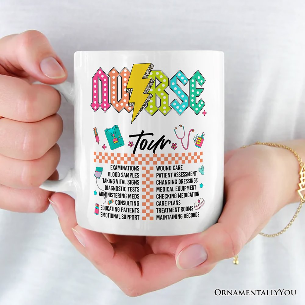 Nurse Life Tour Personalized Mug, Medical Worker Custom Gift with Name