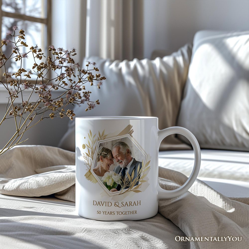 Wedding Photo Upload Personalized Mug, Anniversary Keepsake Custom Gift