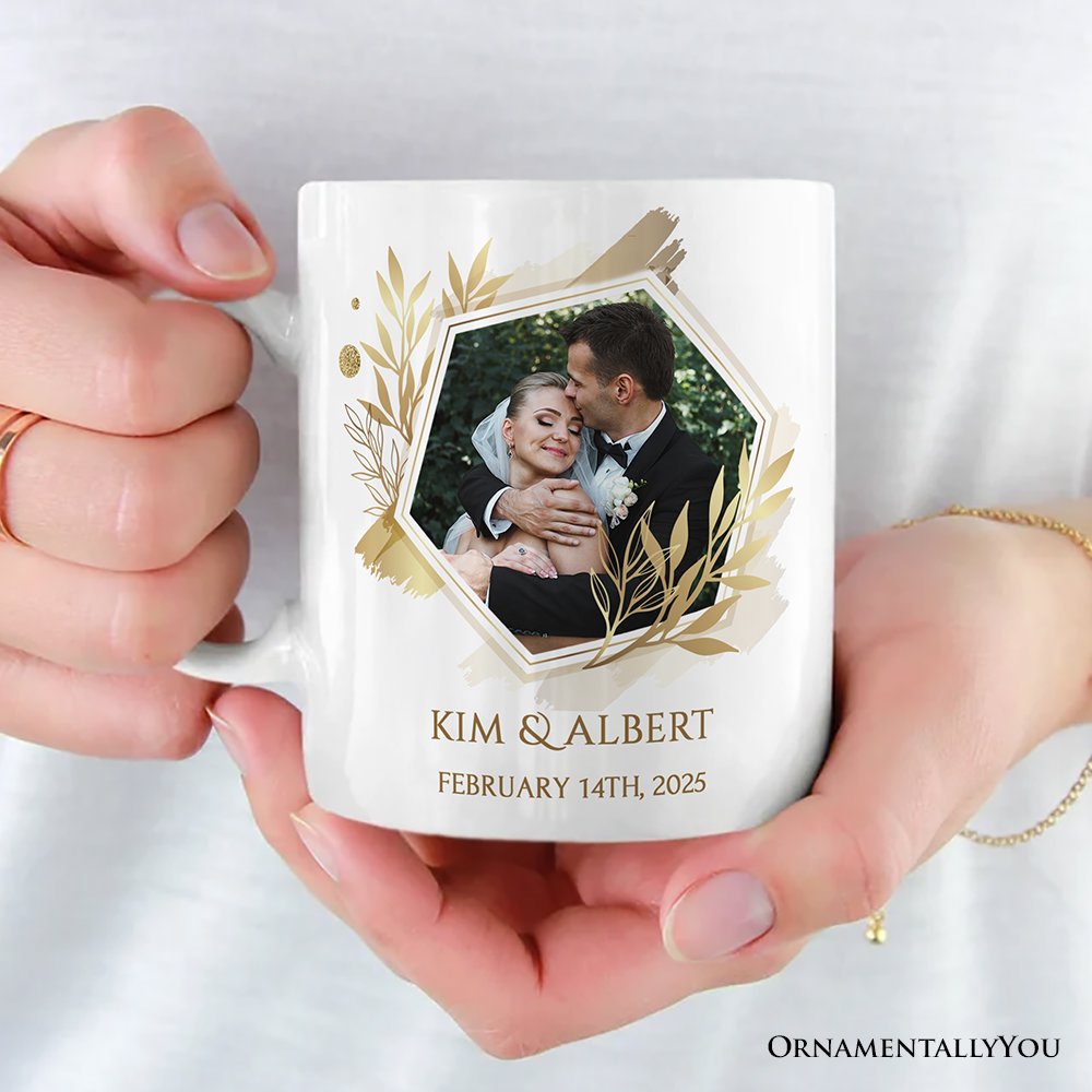 Wedding Photo Upload Personalized Mug, Anniversary Keepsake Custom Gift