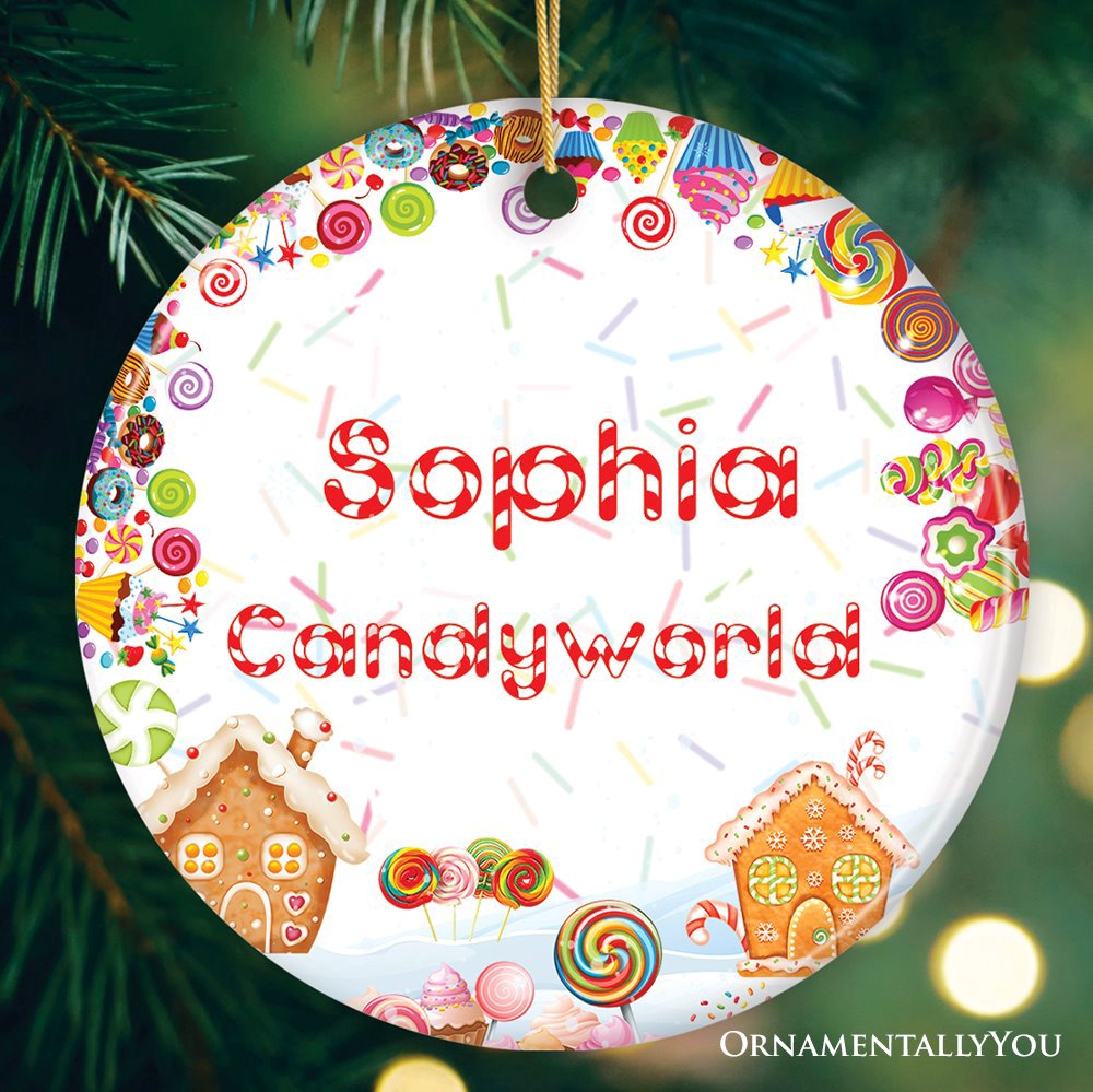 Personalized Candyworld Christmas Ornament, Fun for Candy Loving Children