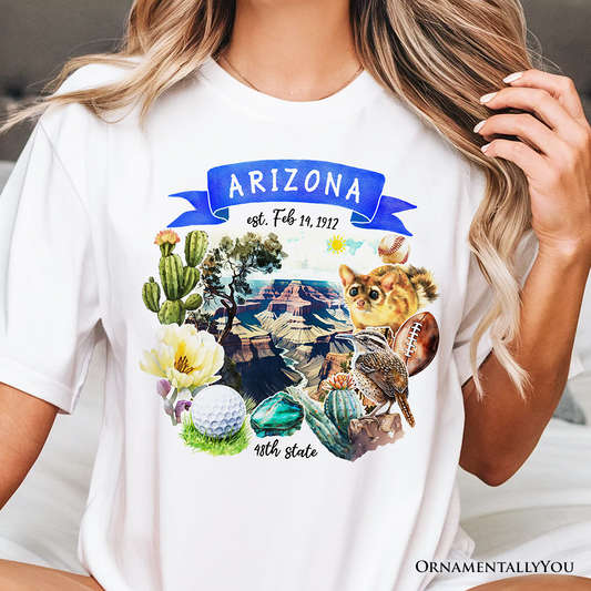 Artistic Arizona State Themes and Landmarks T-Shirt, Tee for History and Travel Lovers