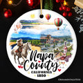 Artistic Scenery Napa County Ceramic Ornament, California Vineyards and Tourist Christmas Souvenir