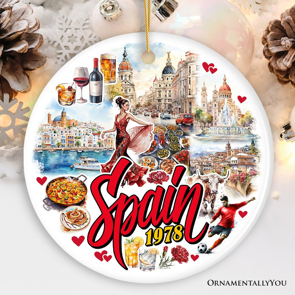 Artistic Spain Cultural Heritage and Landmarks Ornament, Christmas Tree Decor and Keepsake