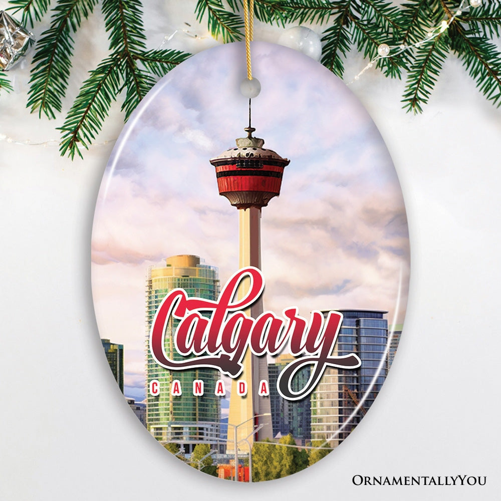 Calgary Tower Art Ornament, Canada Christmas Gift
