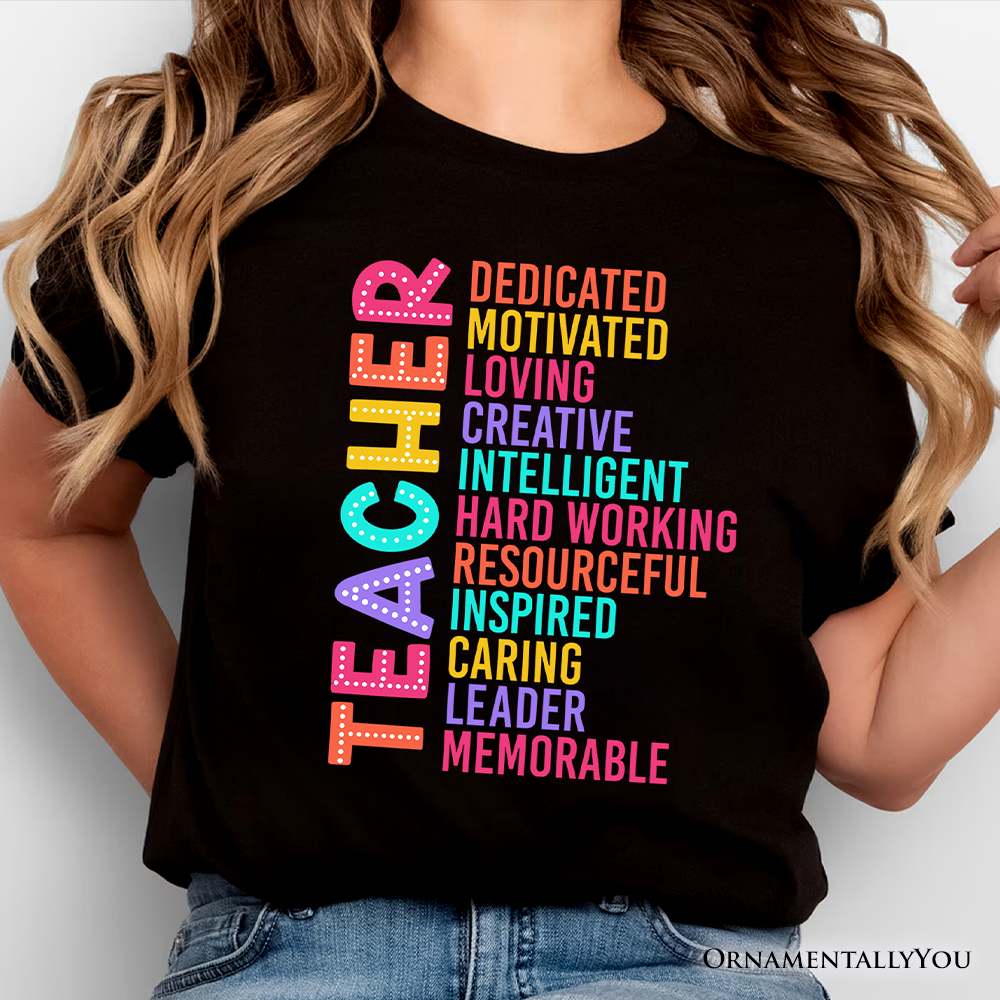 Colorful Teacher Acronym T-Shirt, Motivational Tee for Educators
