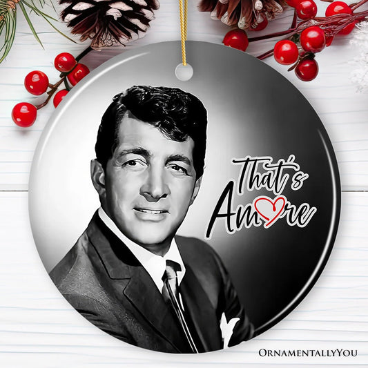 Dean Martin That's Amore Christmas Ornament, 1940s Vintage American Singer and Actor Gift and Tree Decor
