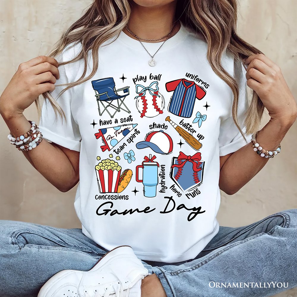Game Day Baseball T-Shirt, Retro White and Natural Stadium Tee for Sports Fans