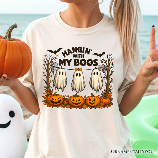 Hanging with My Boos Ghost T-Shirt, Funny Halloween Spooky Season Tee