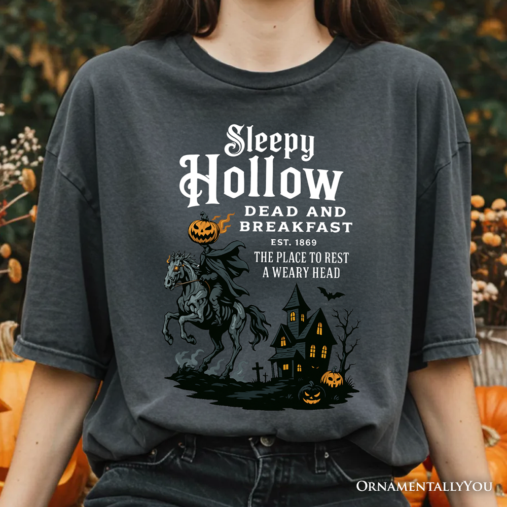 Headless Horseman Sleepy Hollow Halloween T-Shirt, Dead and Breakfast Retro Tee