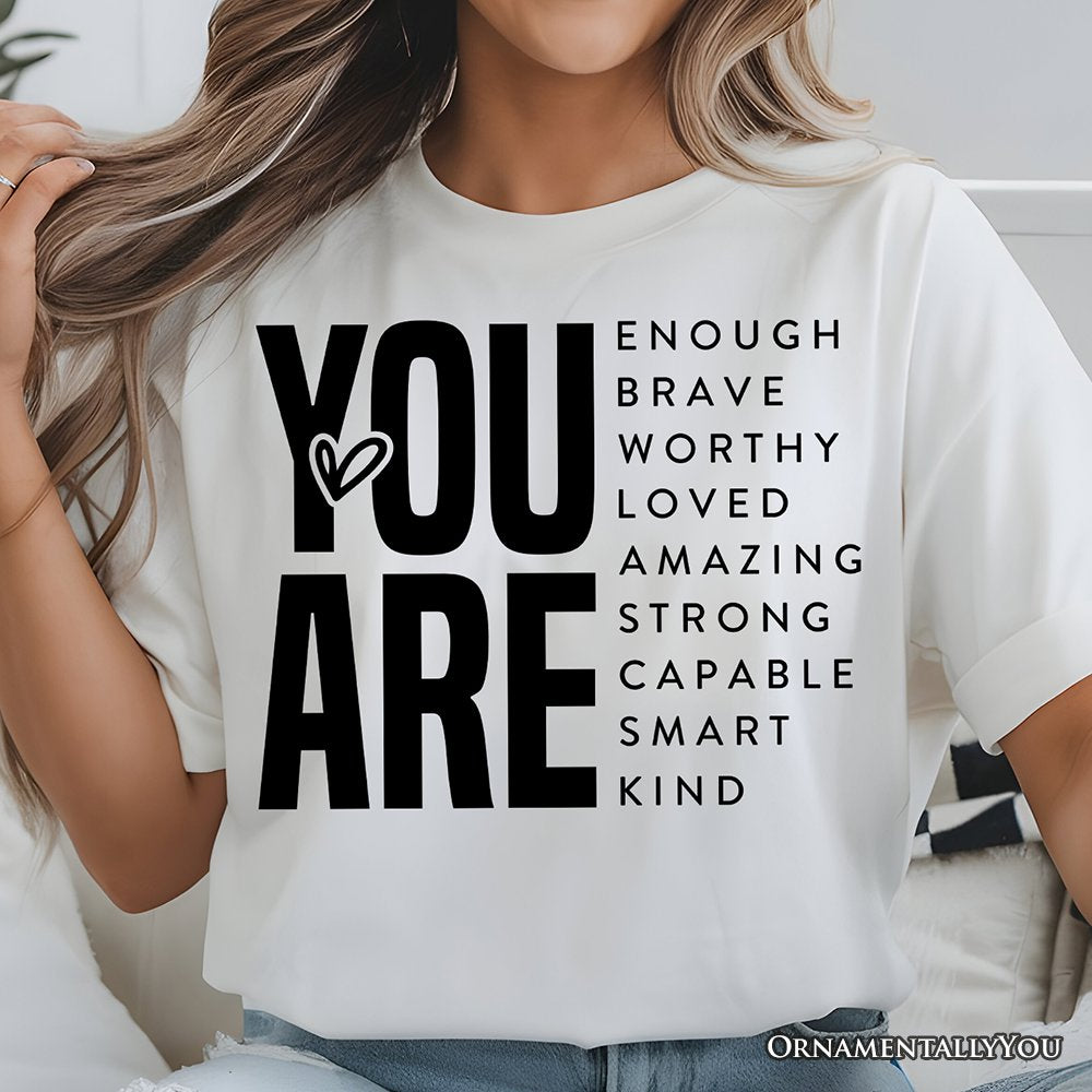 Inspirational Words T-Shirt, Minimalist White Tee for Encouraging and Loving Significant Others