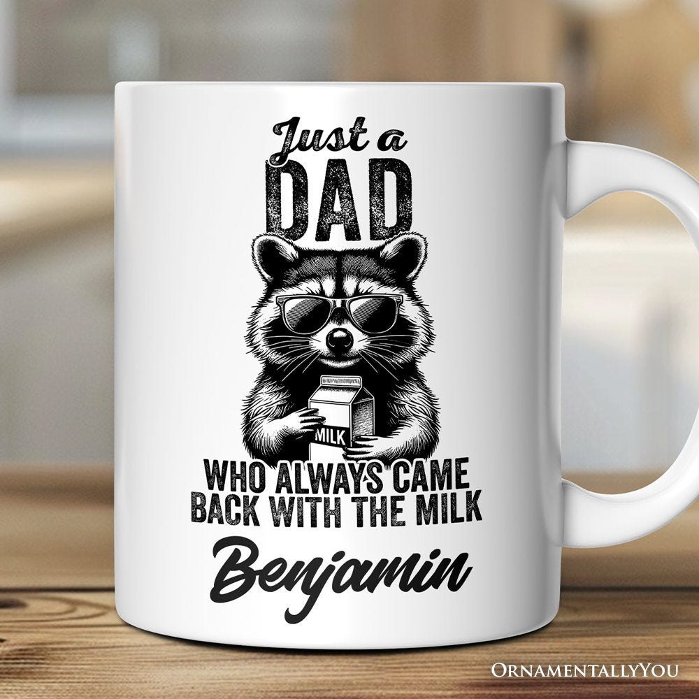 Just a Dad Who Back With Milk Personalized Mug, Funny Dad Gift with Custom Name