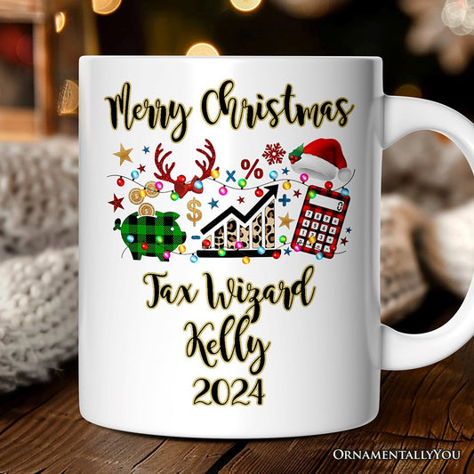 Personalized Mug Finance Professional Buffalo Plaid Christmas, Custom Accountant and Financial Advisor Gift