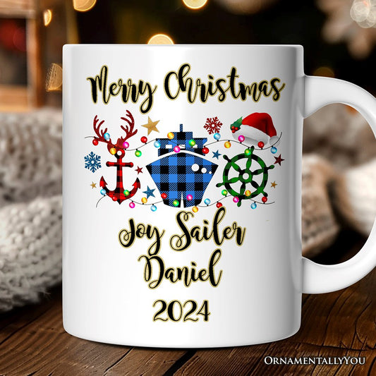 Personalized Mug Cruise Vacation Buffalo Plaid Christmas Gift