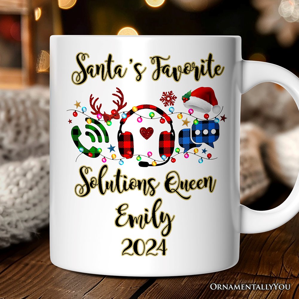Personalized Mug Customer Service Representative Buffalo Plaid Christmas Gift