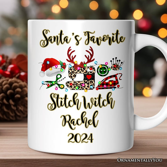 Personalized Mug Sewing Buffalo Plaid Christmas, Clothing Stylist Gift