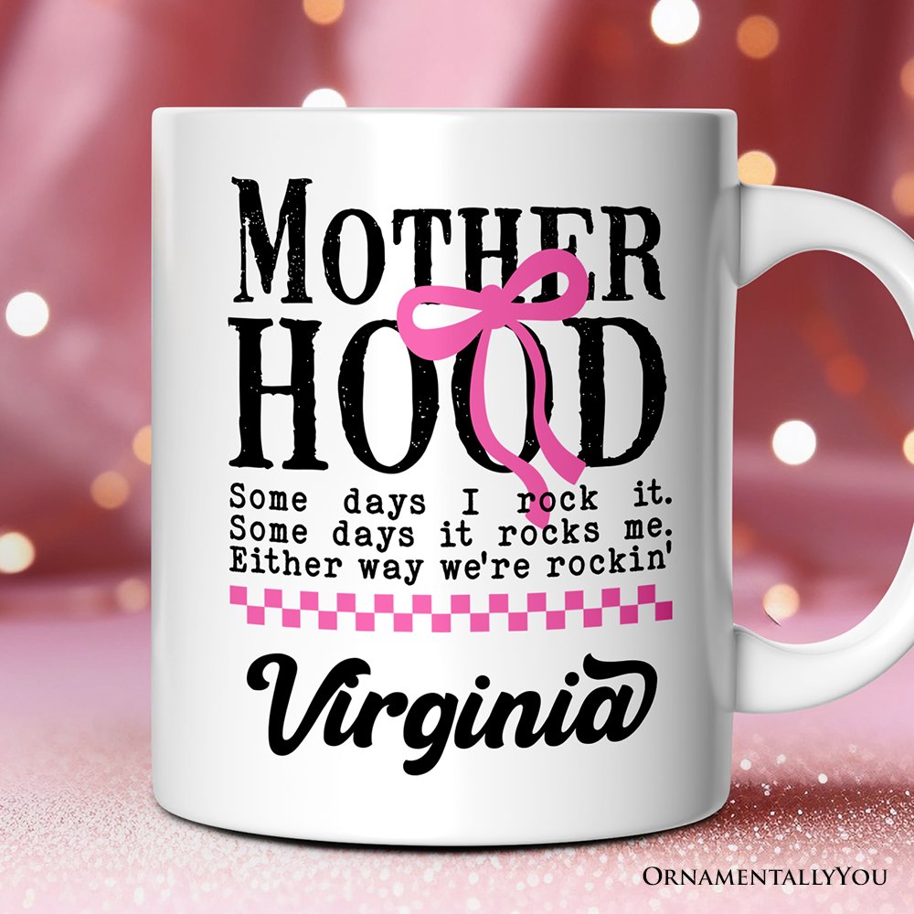 Motherhood Personalized Mug, Mom Gift With Custom Name