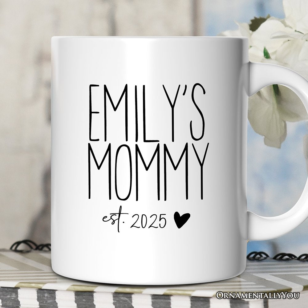 New Mom Personalized Mug, Blessed Mommy Gift With Custom Name and Year