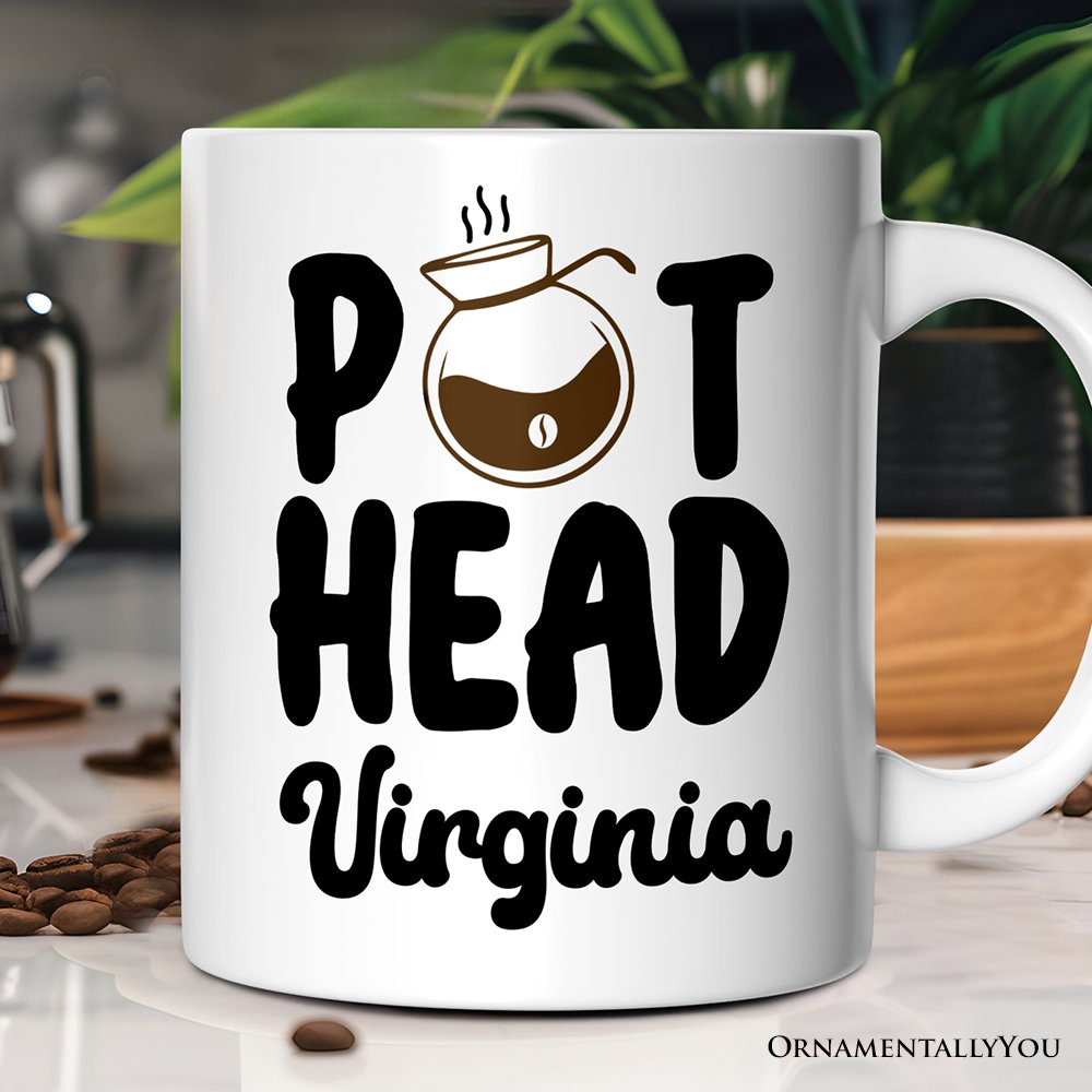Pot Head Personalized Mug, Funny Coffee Lover Gift With Custom Name