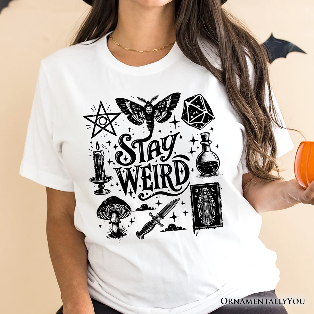 Stay Weird Witchy Vibes T-Shirt, Mystical Halloween Tee for Powerful Women