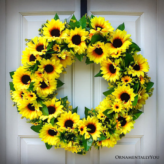 Sunflower Wreath for Front Door or Home, 20 Inches