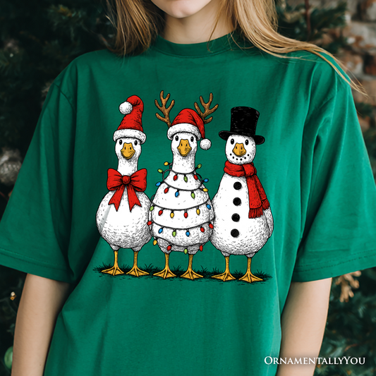Vintage Christmas Silly Goose T-Shirt, Snowman Spoof Winter Tee