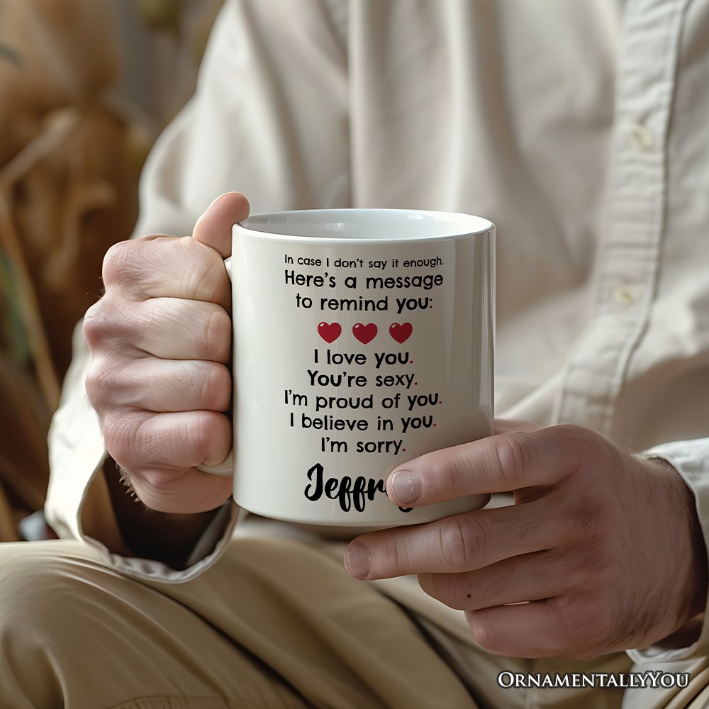 All The Things to Say Heartful Message Personalized Mug, Romantic Sincere Gift For Husband or Wife With Custom Name
