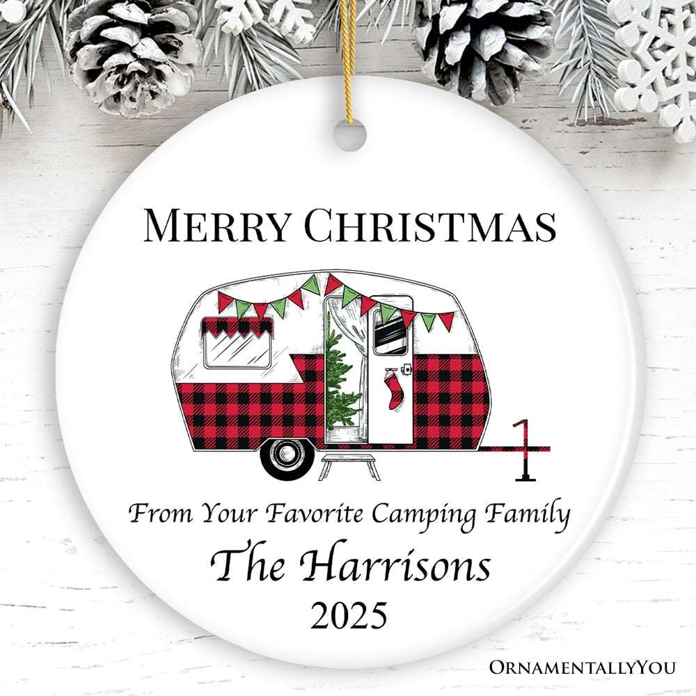 Camping Family Personalized Christmas Ornament