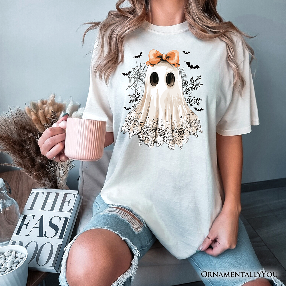 Coquette Ghost T-Shirt, Cute Halloween Tee for Girly Ghouls