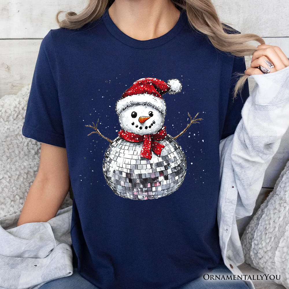 Disco Snowman Christmas T‑Shirt, Retro Holiday Tee for Dancers