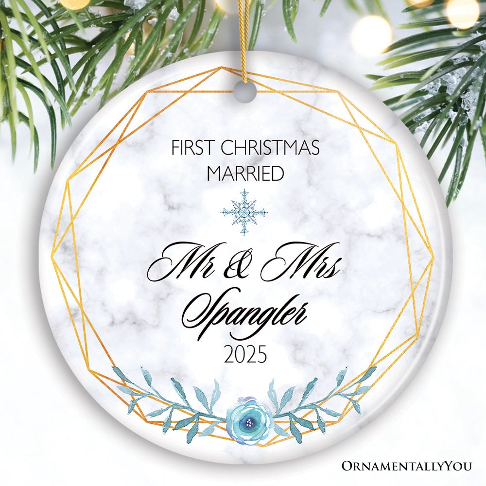 First Christmas Married Personalized Ornament