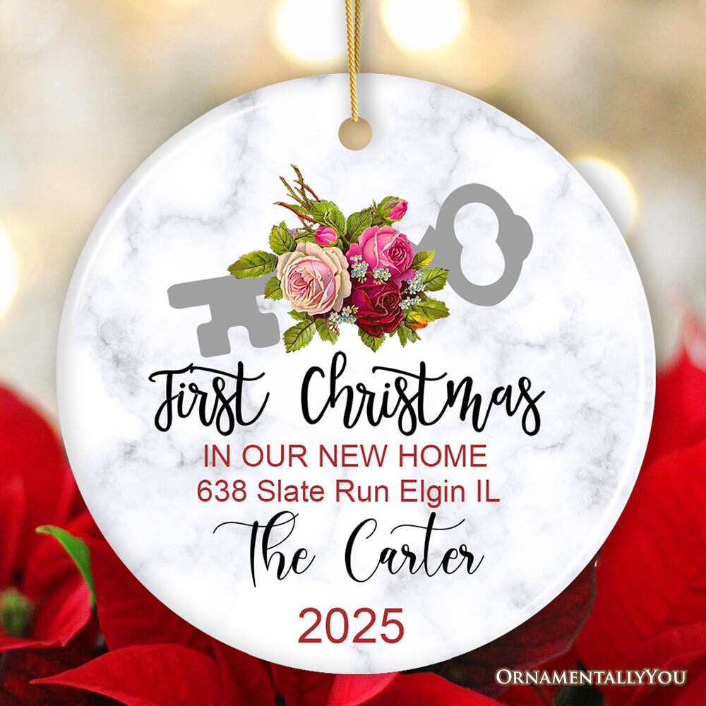 First Christmas in New Home Personalized Ornament