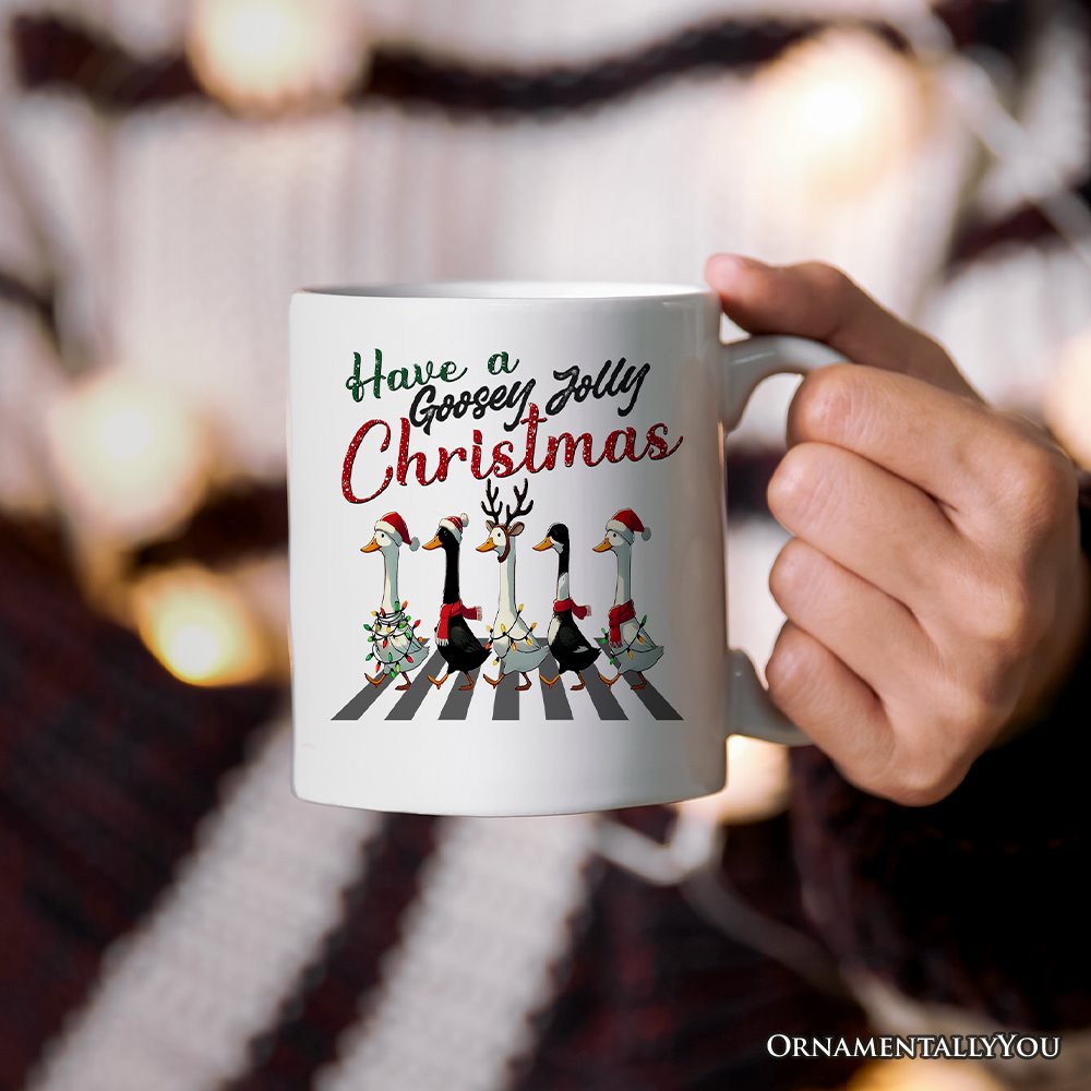Goosey Jolly Christmas Personalized Mug, Funny Farm Lover Gift with Custom Name