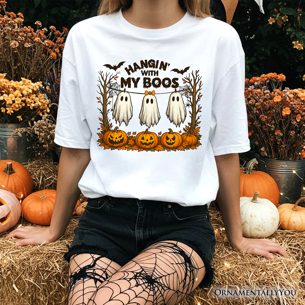 Hanging with My Boos Ghost T-Shirt, Funny Halloween Spooky Season Tee