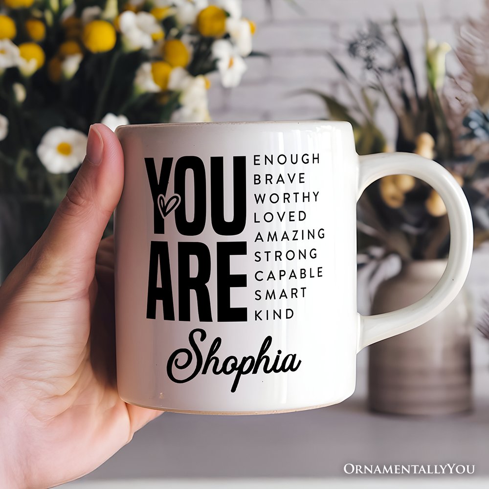 Inspirational Words Personalized Mug, Significant Other Gift With Custom Name