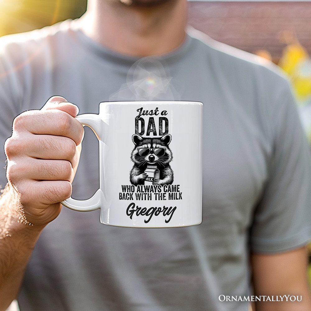 Just a Dad Who Back With Milk Personalized Mug, Funny Dad Gift with Custom Name