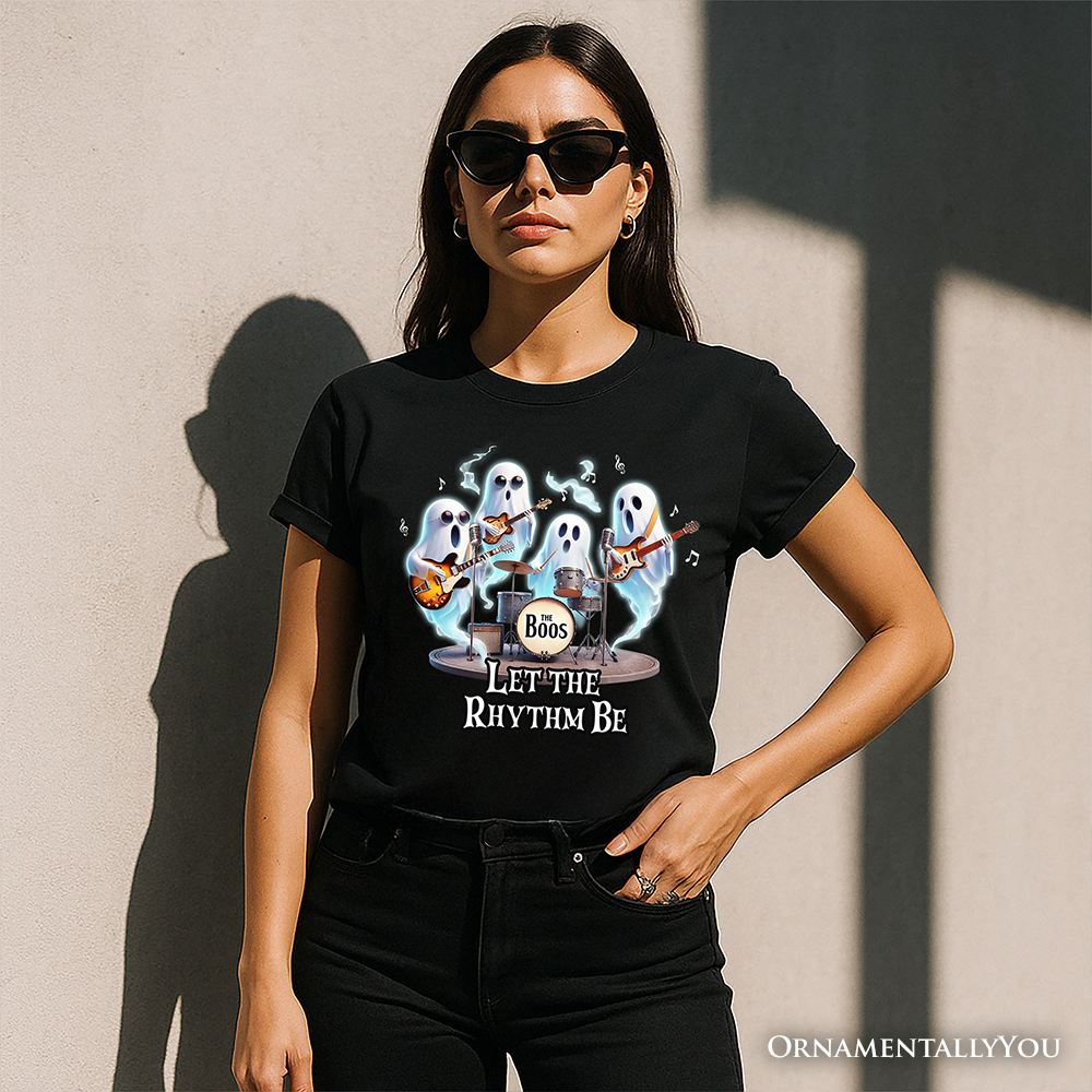 Let the Rhythm Be Ghost Band T-Shirt, Whimsical Music Tee for Guitar Rock Style People