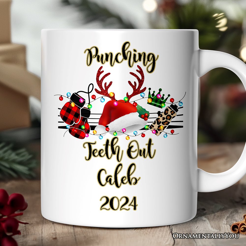 Personalized Mug Boxing Buffalo Plaid Christmas, Team and Coaches Gift