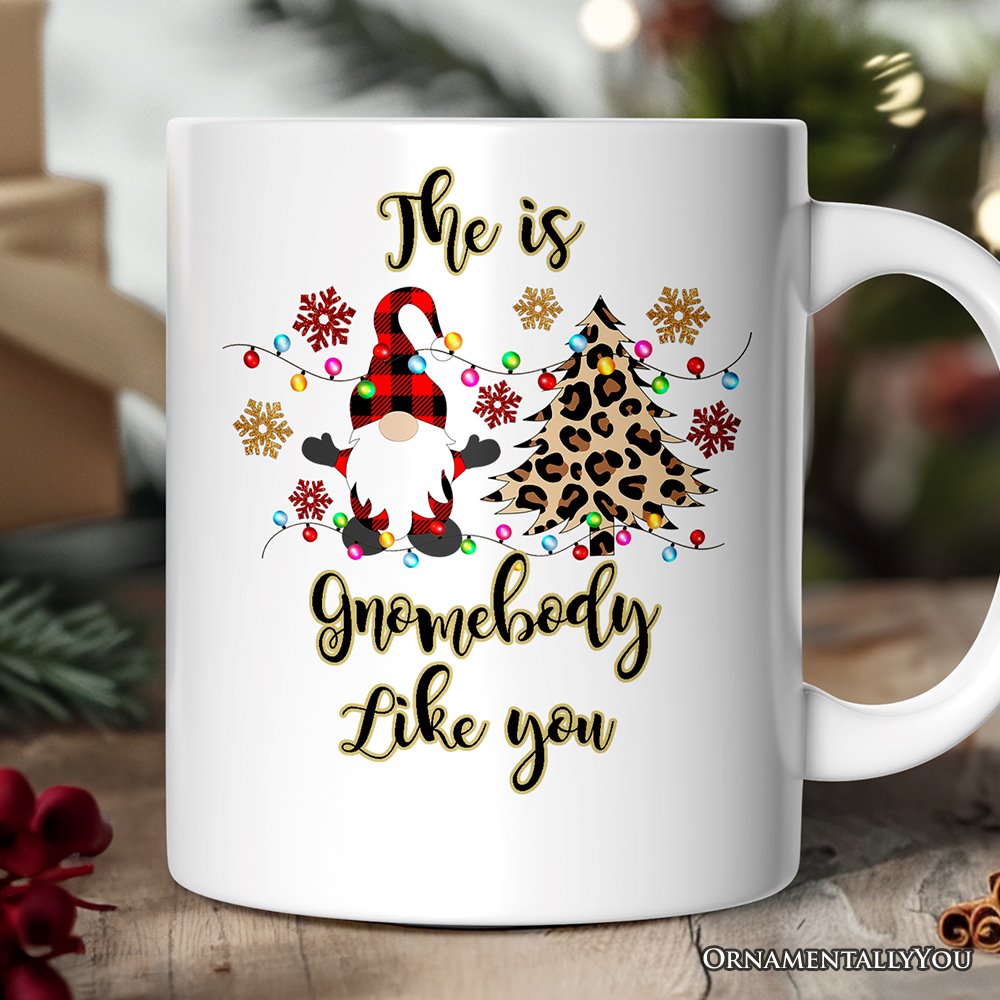 Personalized Mug Gnome Buffalo Plaid Christmas Gift