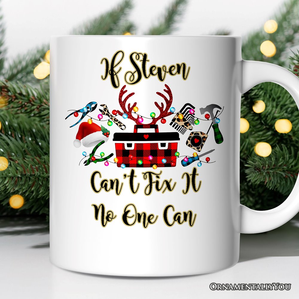 Personalized Mug Handyman Buffalo Plaid Christmas Woodworking Gift
