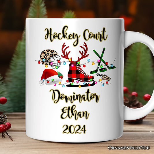 Personalized Mug Hockey Buffalo Plaid Christmas, Team and Coaches Gift