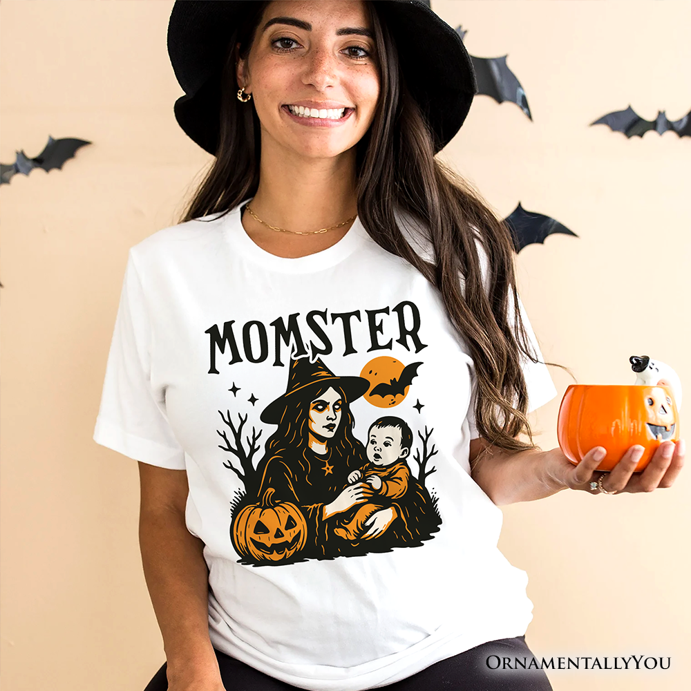 Momster T-Shirt for Spooky Season, Witchy Halloween Tee for Moms