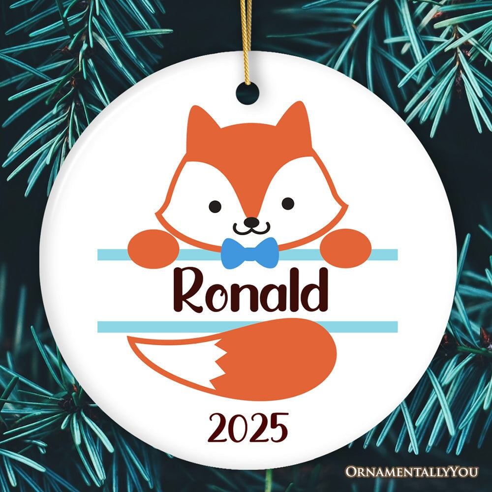 Personalized Baby Fox Christmas Ornament