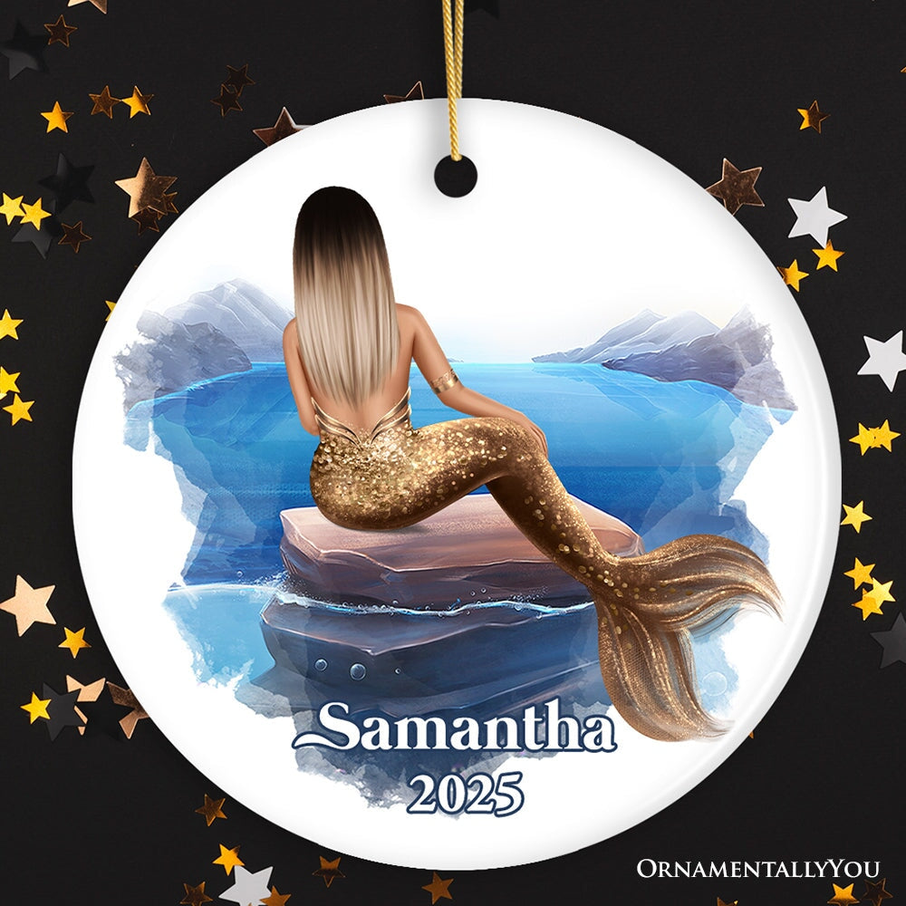 Personalized Mermaid Women Christmas Ornament