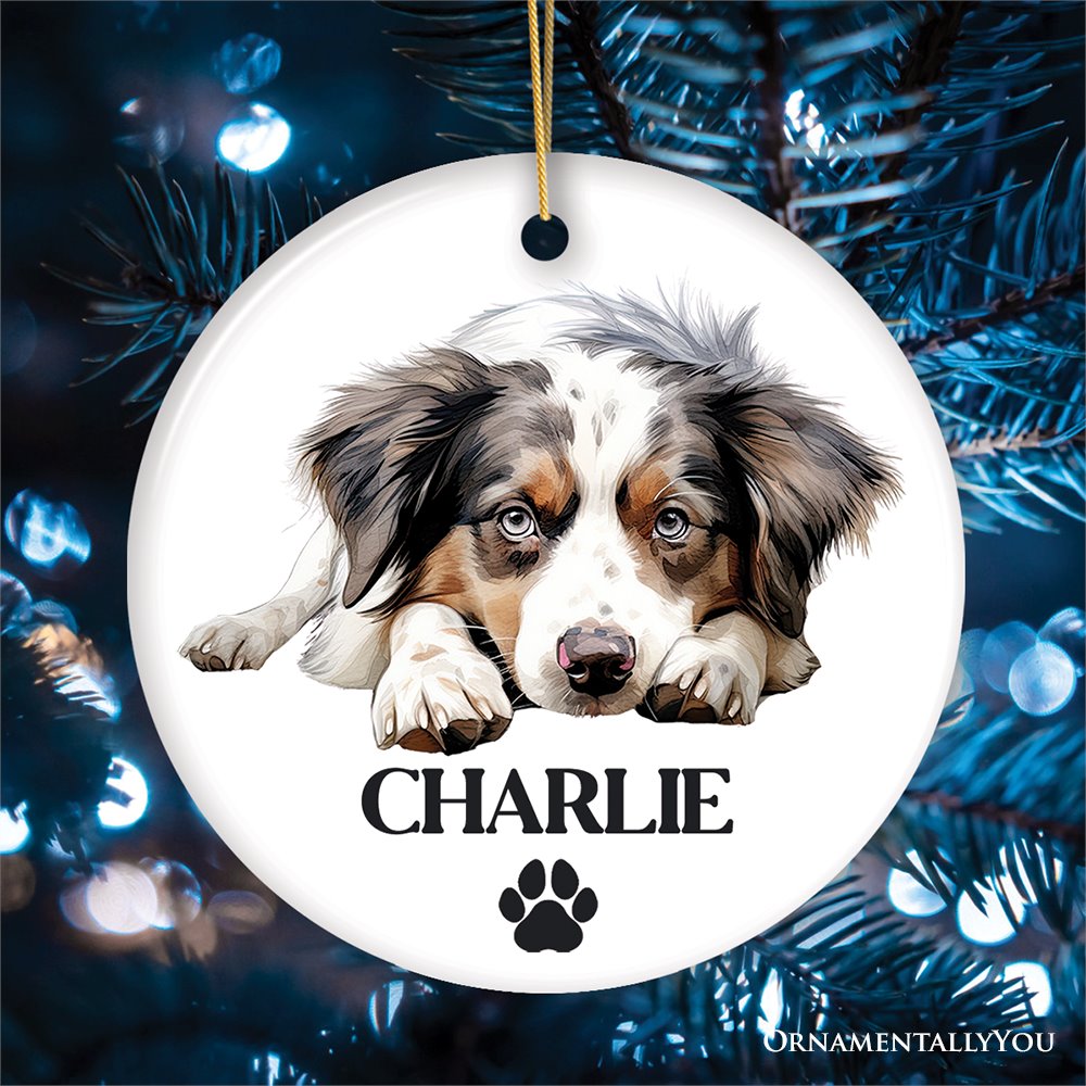Personalized Watercolor Dog Breeds Ornament Christmas Gift With Custom Name