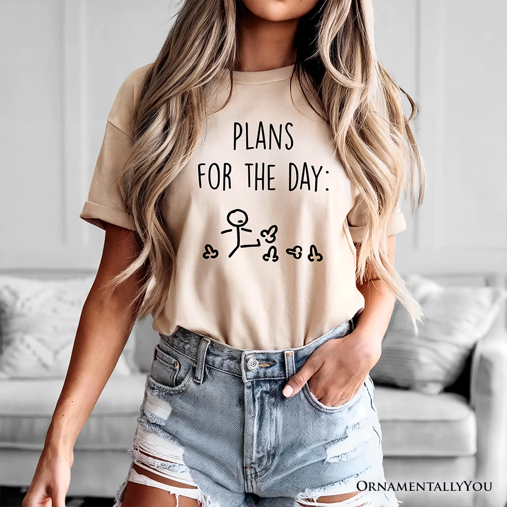 Plans for the Day T-Shirt, Funny Minimalist Sarcastic Tee for Day Off
