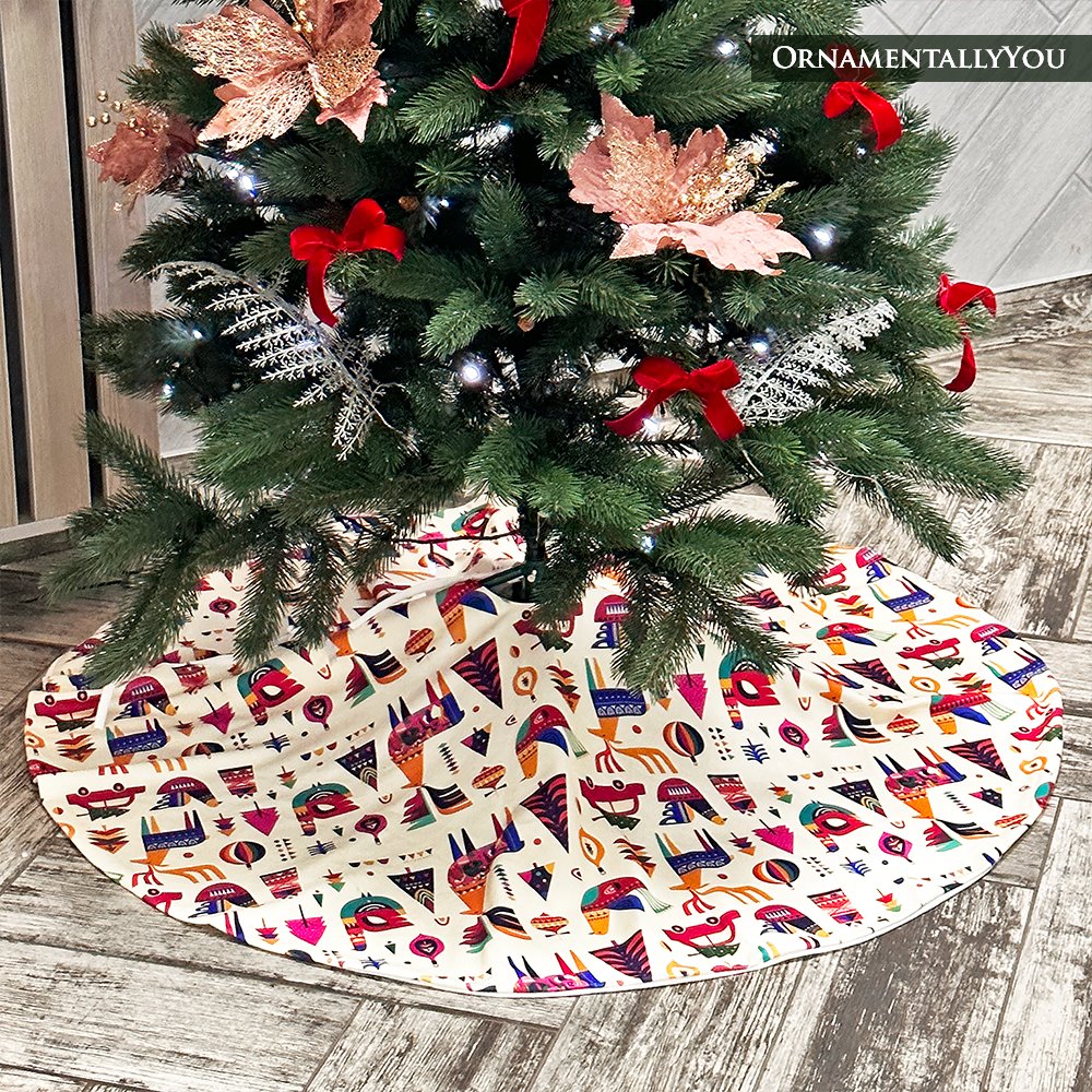 Scandinavian Folk Style Christmas Tree Skirt