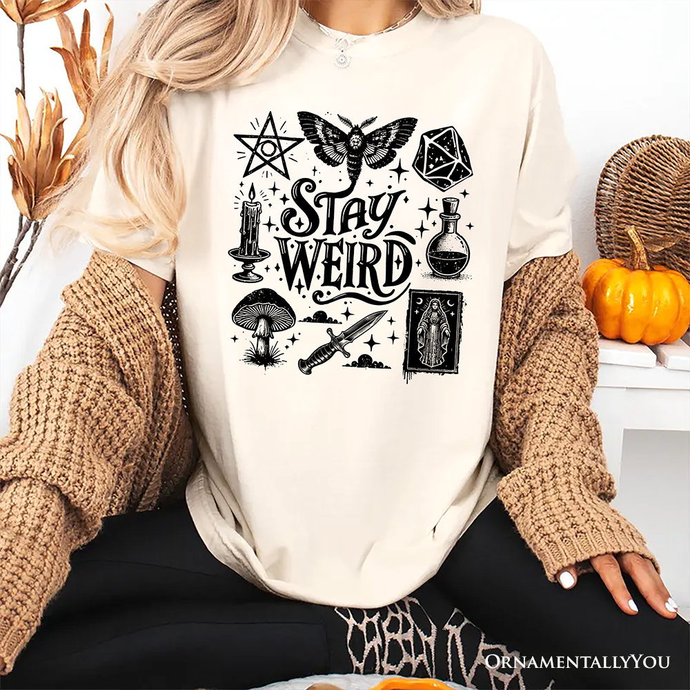 Stay Weird Witchy Vibes T-Shirt, Mystical Halloween Tee for Powerful Women