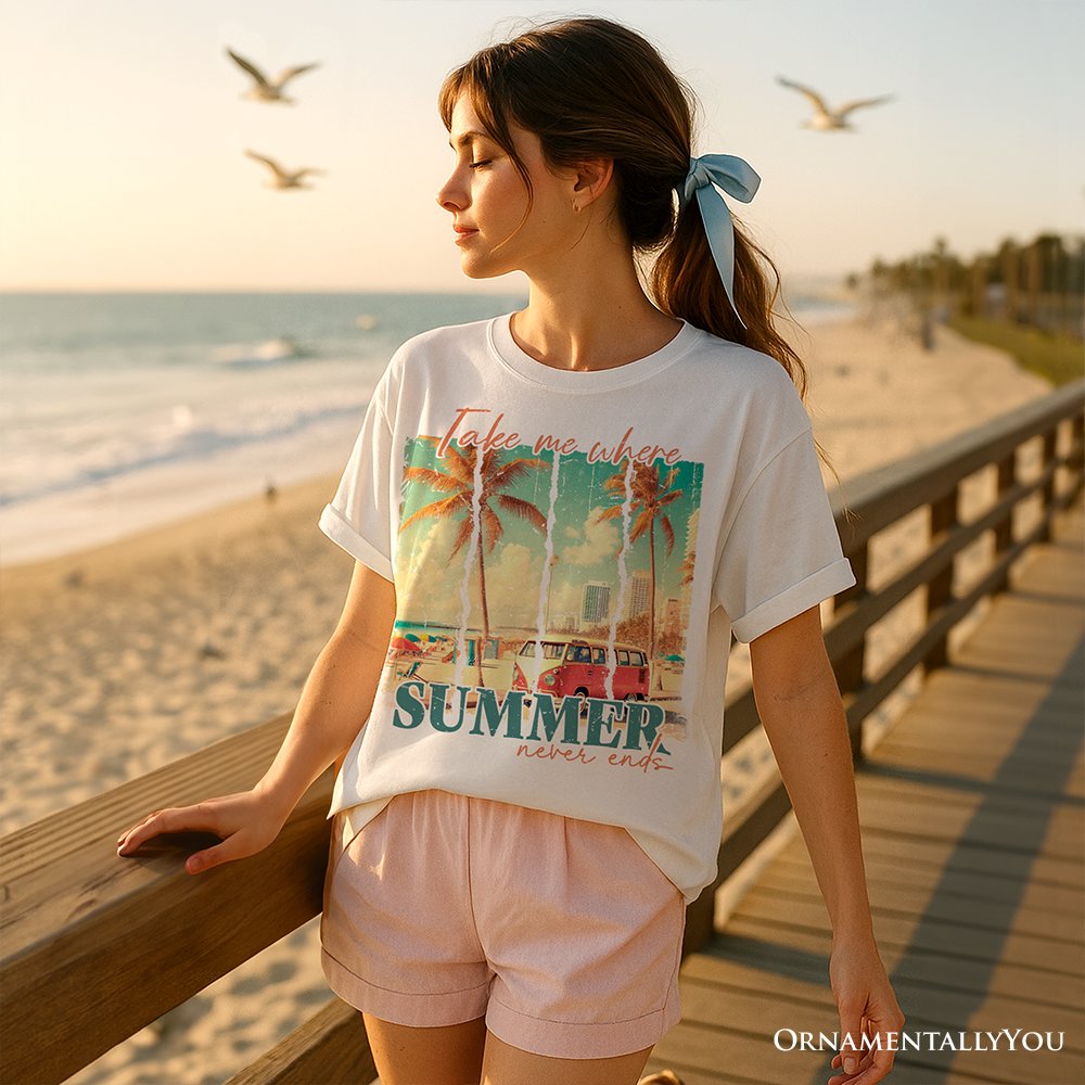 Summer Never Ends T-Shirt, Vintage White and Natural Van Tee