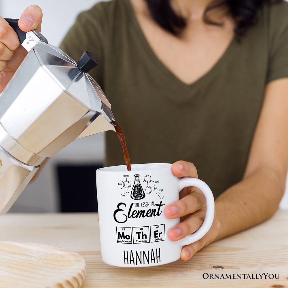 The Essential Element Mother Personalized Mug, Science Chemistry Periodic Table Gift For Mom With Custom Name